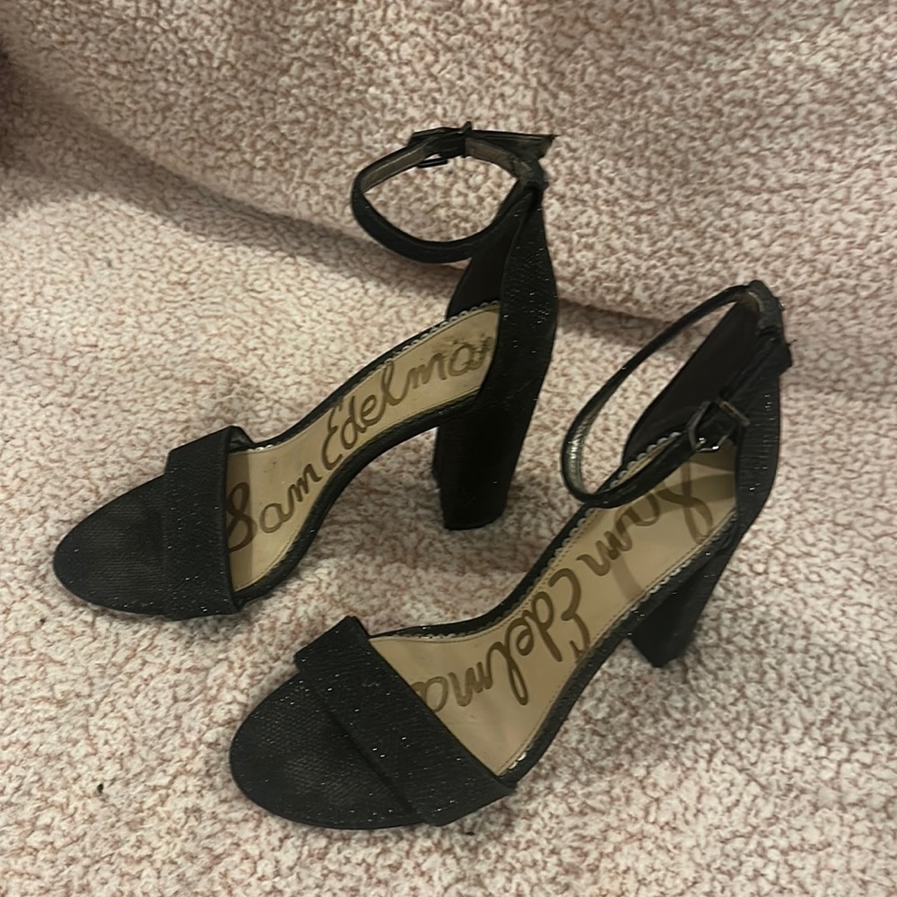 Black, glittery Sam Edelman heels
